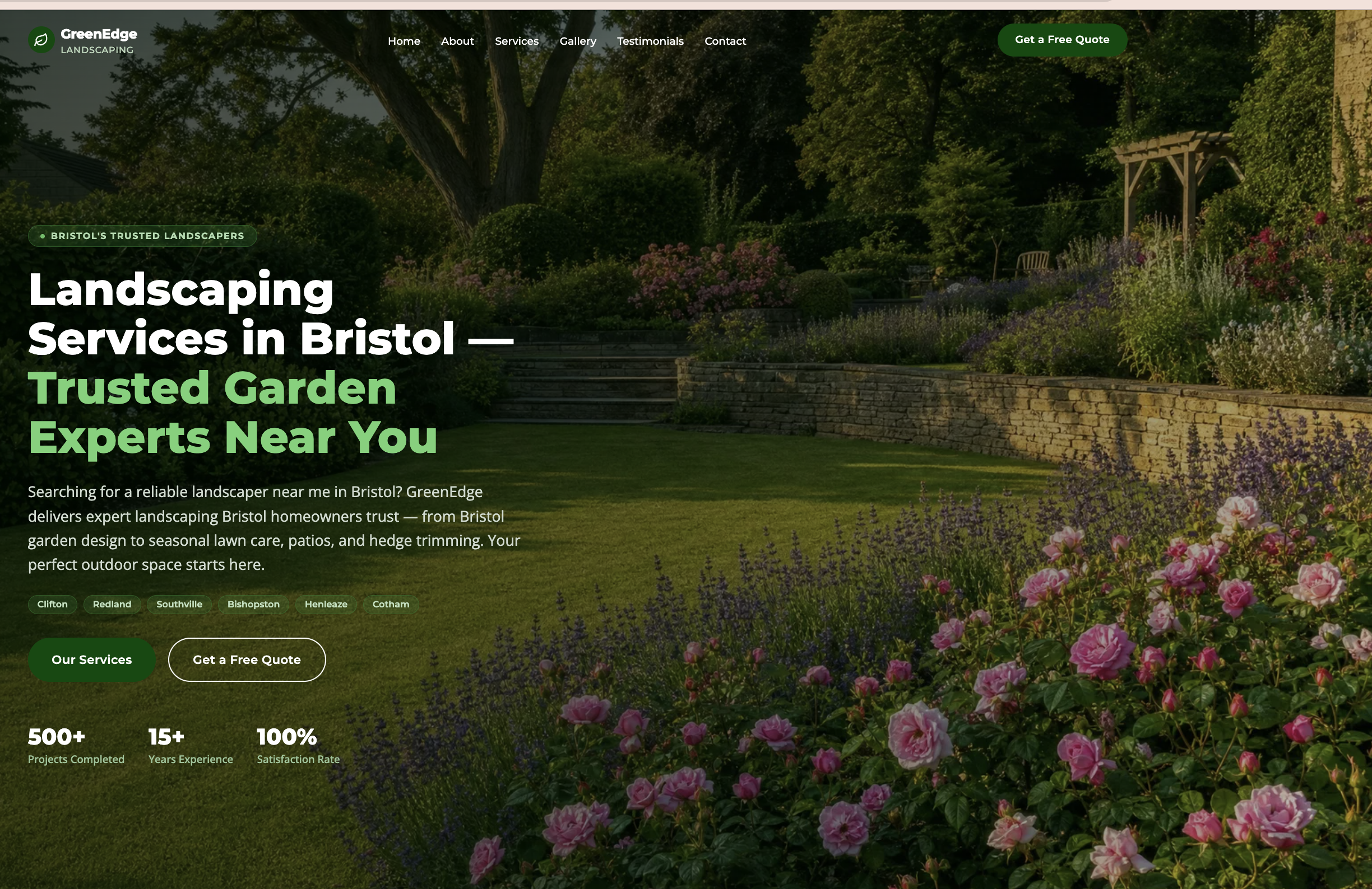 GreenEdge Landscaping website screenshot